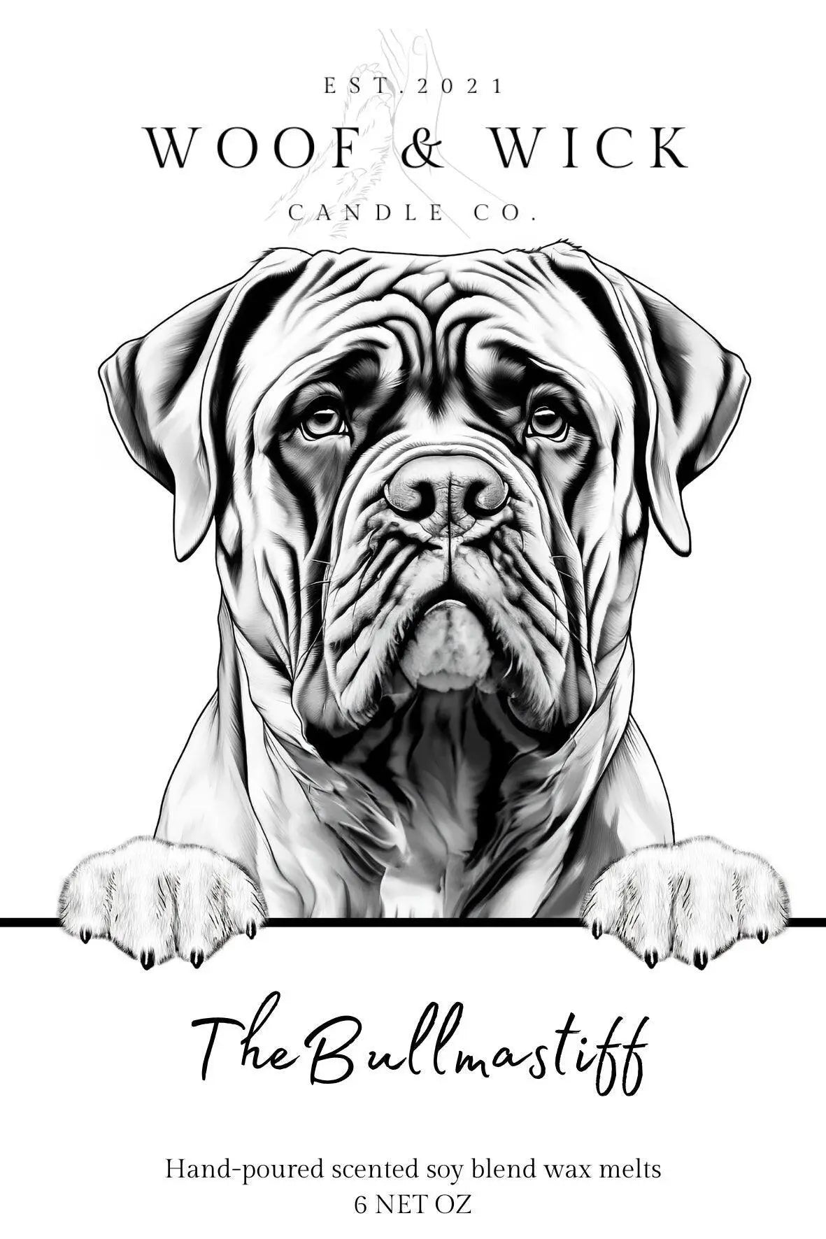 The Bull Mastiff - Personalized Dog Breed Soy Wax Melts for Wax Warmers - Woof & Wick Candle Co.