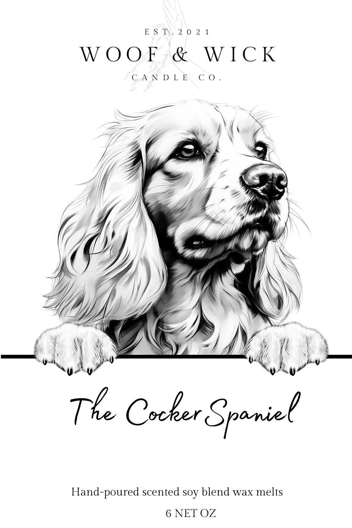 The Cocker Spaniel - STRONG SCENTED Personalized Dog Breed Soy Wax Melts | Gift Ideas | Spring Scents | Wax Tarts | spring wax melts | - Woof & Wick Candle Co.