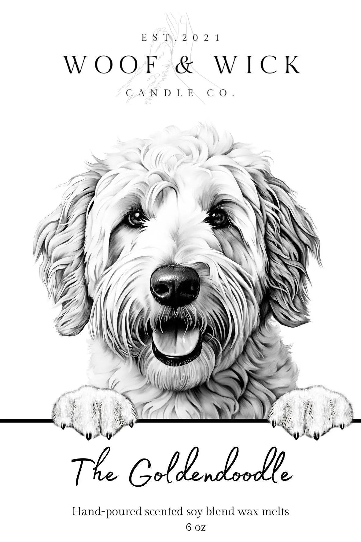 The Goldendoodle - Personalized Dog Breed Soy Wax Melts for Wax Warmers - Woof & Wick Candle Co.