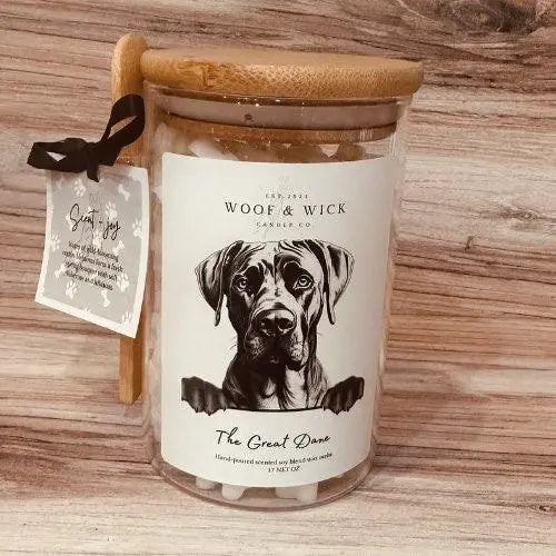 The Great Dane - STRONG SCENTED Personalized Dog Breed Soy Wax Melts | Gift Ideas | Spring Scents | Wax Tarts | spring | - Woof & Wick Candle Co.