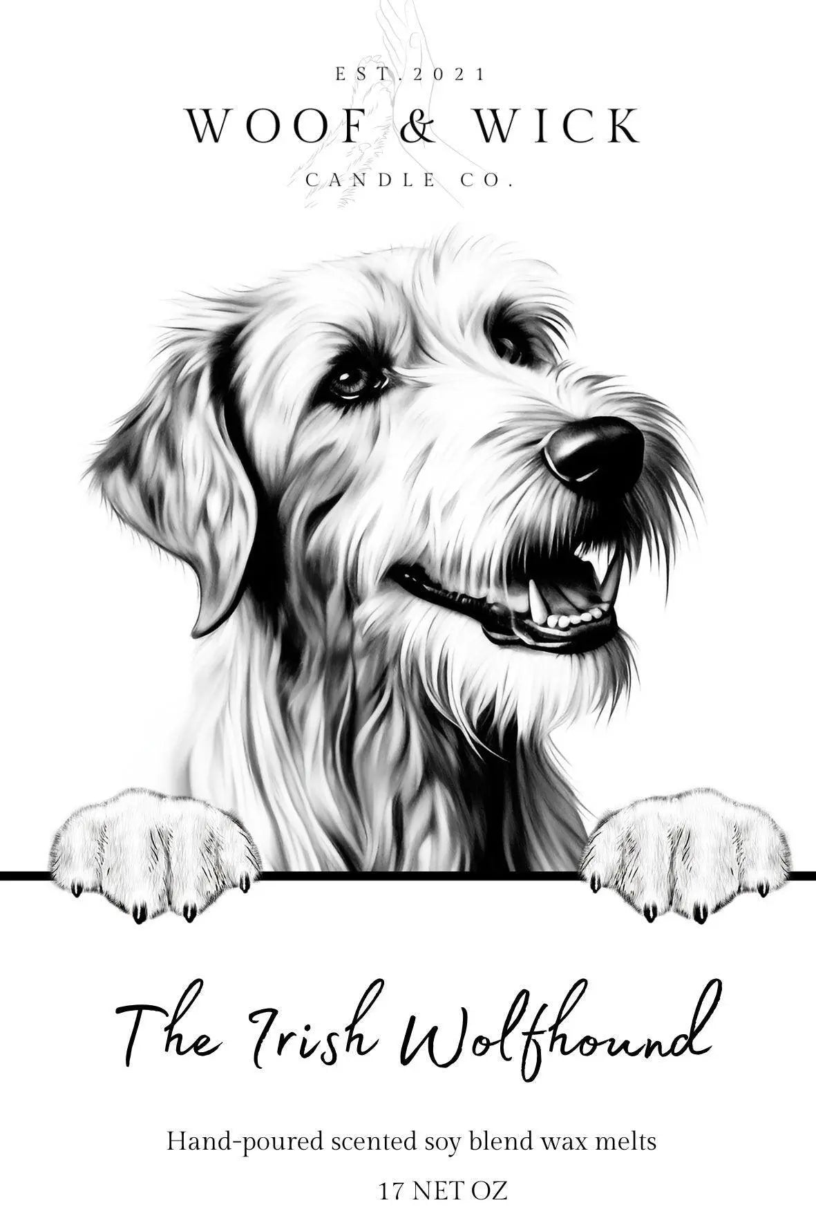 The Irish Wolf Hound - Personalized Dog Breed Soy Wax Melts for Wax Warmers - Woof & Wick Candle Co.