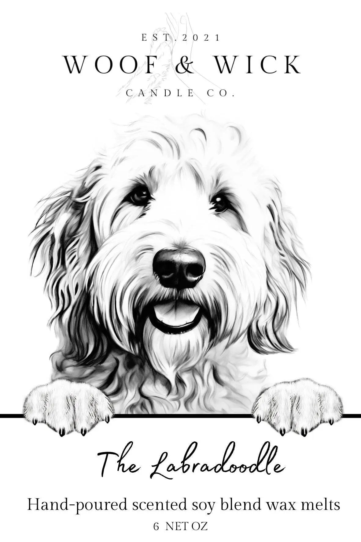 The Labradoodle - Personalized Dog Scoopable Best Scented Wax Melts for Wax Warmers - Woof & Wick Candle Co.