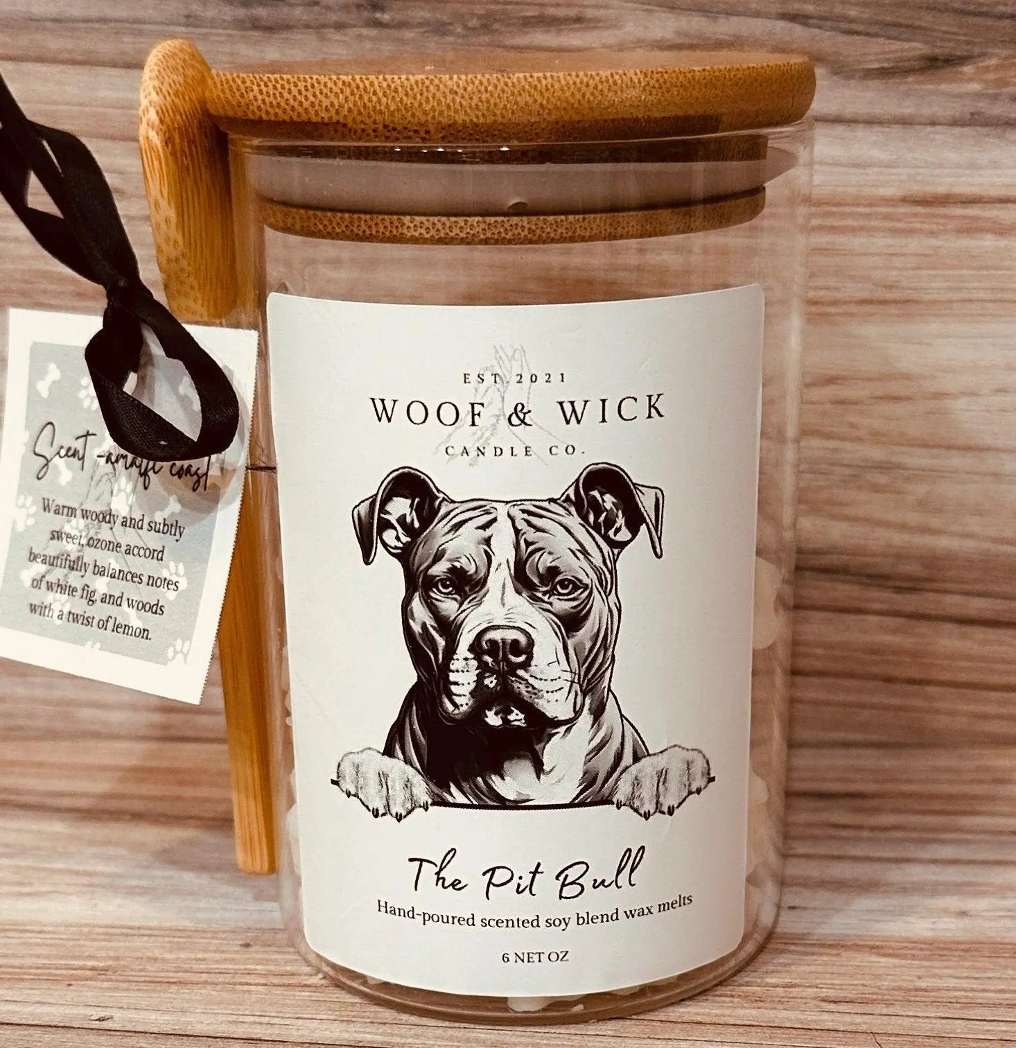 The Pit Bull - Personalized Dog Scoopable Best Scented Wax Melts for Wax Warmers - Woof & Wick Candle Co.